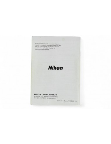 Nikon F100 manuale di istruzioni